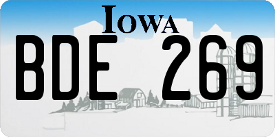 IA license plate BDE269