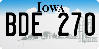 IA license plate BDE270