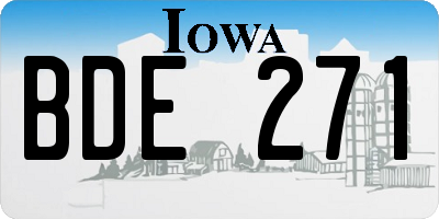 IA license plate BDE271