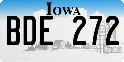 IA license plate BDE272
