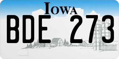 IA license plate BDE273