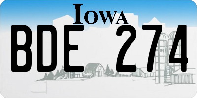 IA license plate BDE274
