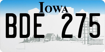 IA license plate BDE275