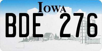 IA license plate BDE276