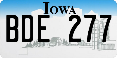 IA license plate BDE277