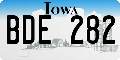IA license plate BDE282