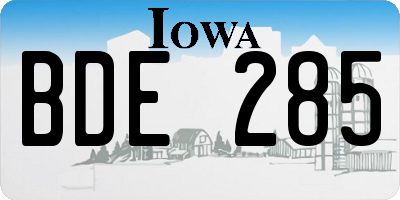 IA license plate BDE285