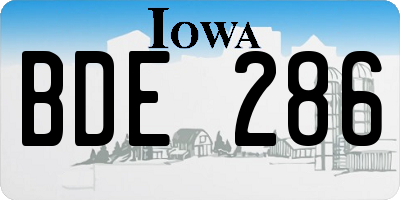 IA license plate BDE286