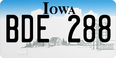 IA license plate BDE288