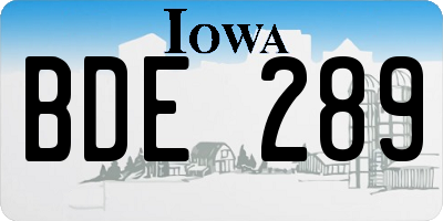 IA license plate BDE289