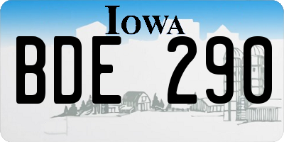 IA license plate BDE290