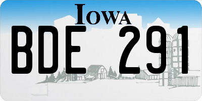 IA license plate BDE291