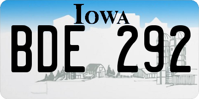 IA license plate BDE292