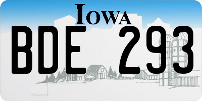 IA license plate BDE293