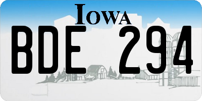IA license plate BDE294