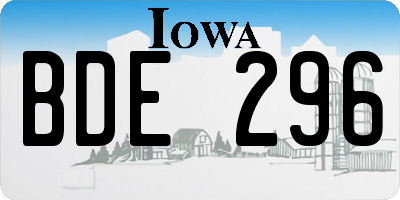 IA license plate BDE296
