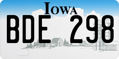 IA license plate BDE298