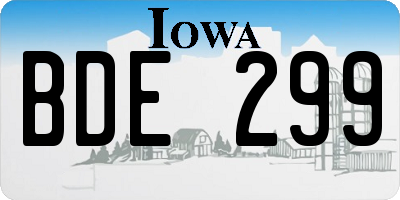 IA license plate BDE299
