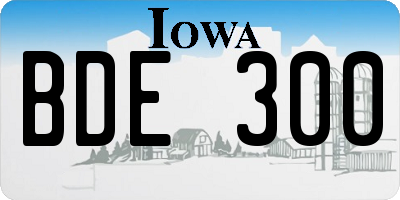 IA license plate BDE300