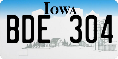 IA license plate BDE304
