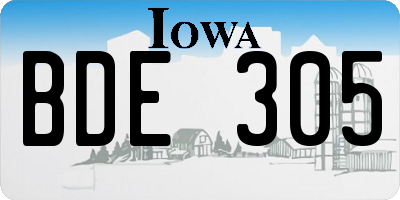 IA license plate BDE305