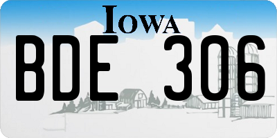 IA license plate BDE306