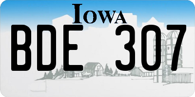 IA license plate BDE307