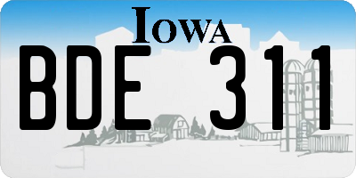 IA license plate BDE311