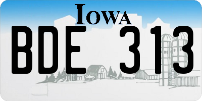 IA license plate BDE313