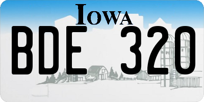 IA license plate BDE320