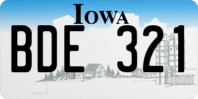 IA license plate BDE321