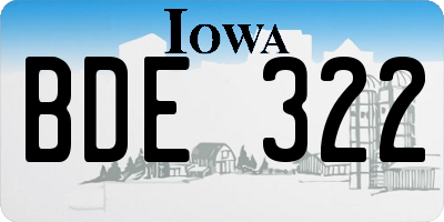 IA license plate BDE322