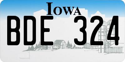 IA license plate BDE324