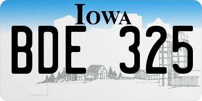 IA license plate BDE325
