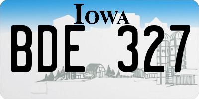 IA license plate BDE327