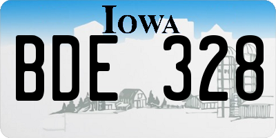 IA license plate BDE328