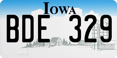 IA license plate BDE329