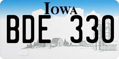IA license plate BDE330