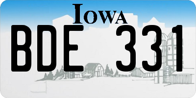 IA license plate BDE331