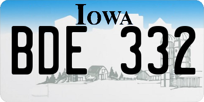 IA license plate BDE332