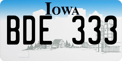 IA license plate BDE333