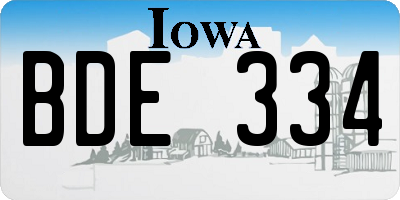 IA license plate BDE334