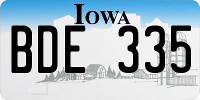 IA license plate BDE335