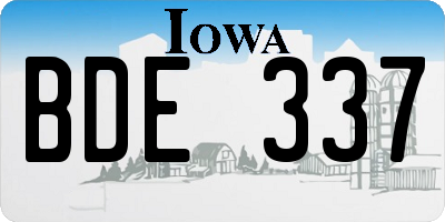 IA license plate BDE337