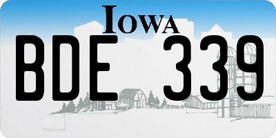 IA license plate BDE339