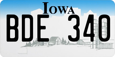 IA license plate BDE340