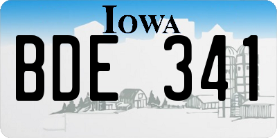 IA license plate BDE341