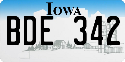 IA license plate BDE342