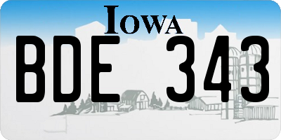IA license plate BDE343