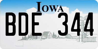 IA license plate BDE344